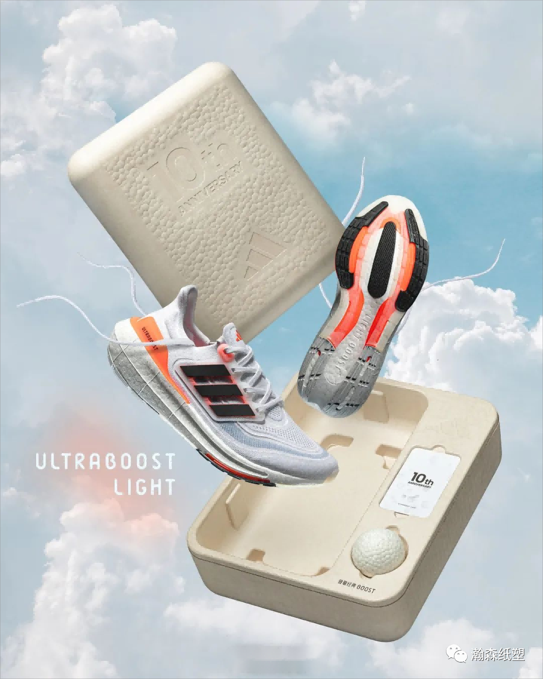 纸华体会体育最新域名浆模塑品牌应用：球鞋纪念款纸浆礼盒(图2)